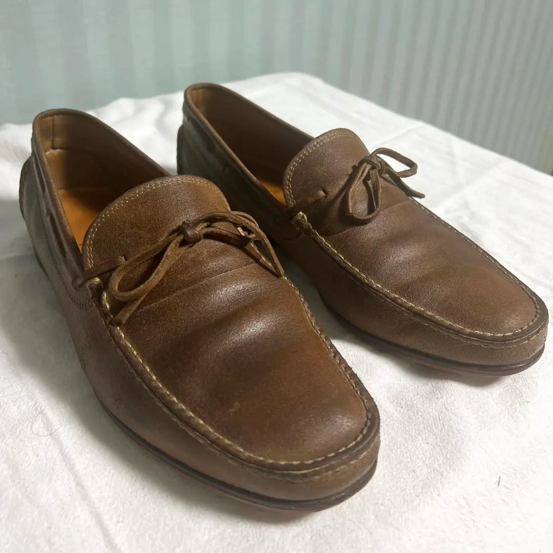 Hermes Moccasin Driving 40 Shoes Chocolate Brown