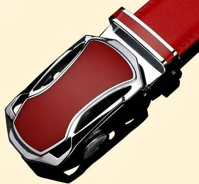 Red Auto Lock Belt Men's Casual Women's Red Leather Stylish Z6 | レッドオートロックベルトメンズ カジュアルレディース赤レザーおしゃれz6