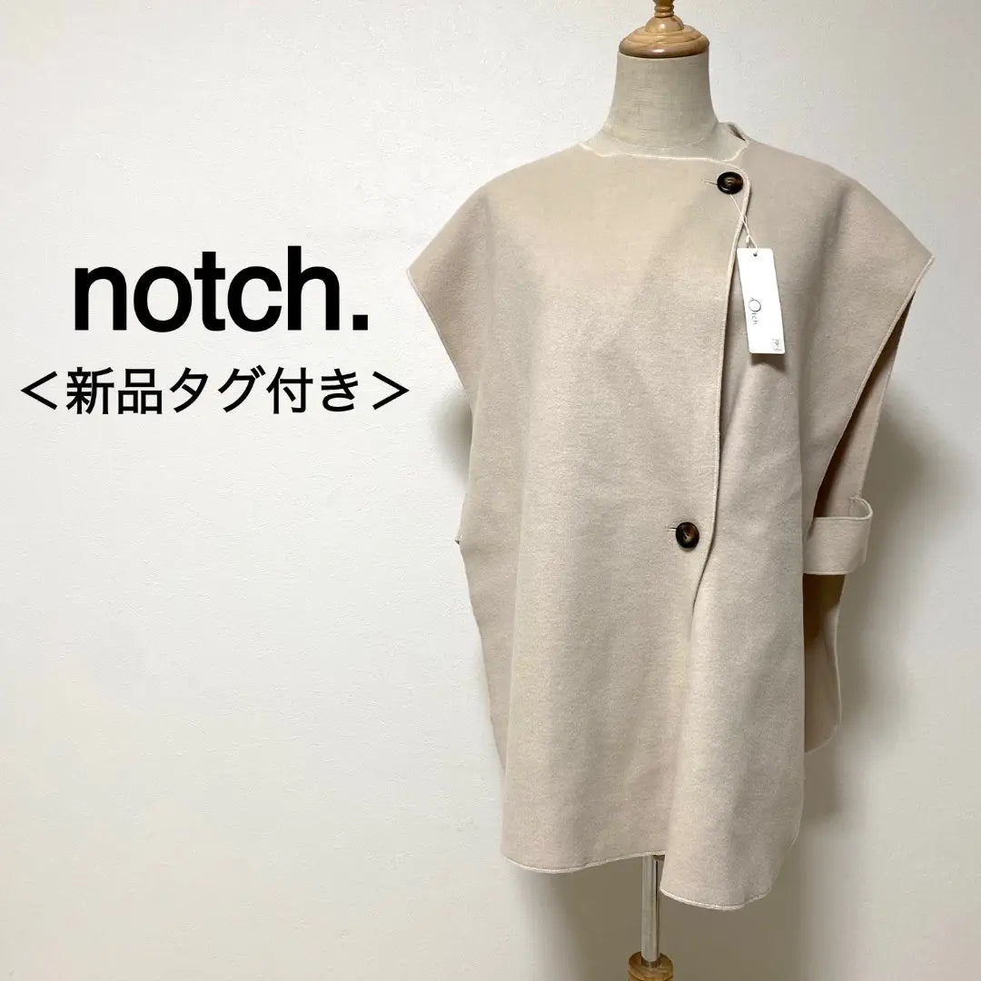 [Regular price: 6,300 yen] notch. Beige color double face over vest