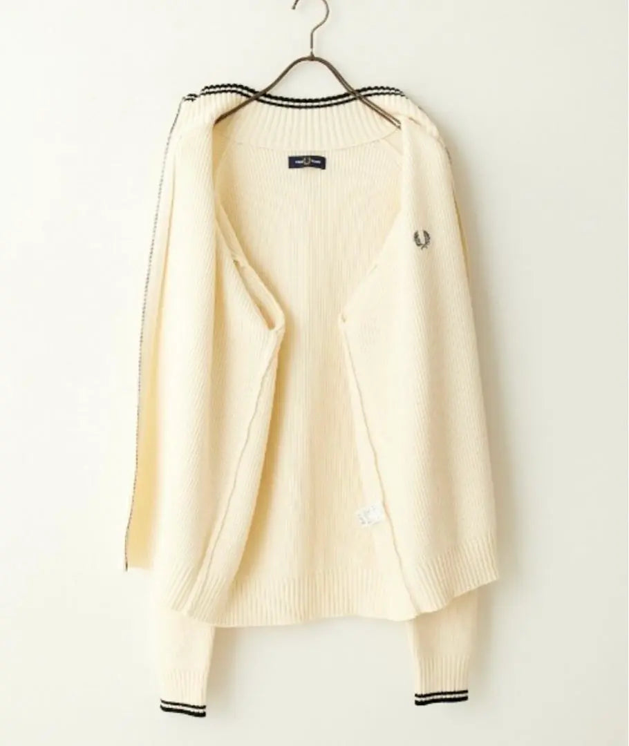 Fred Perry Ivory Zip Knit Cardigan