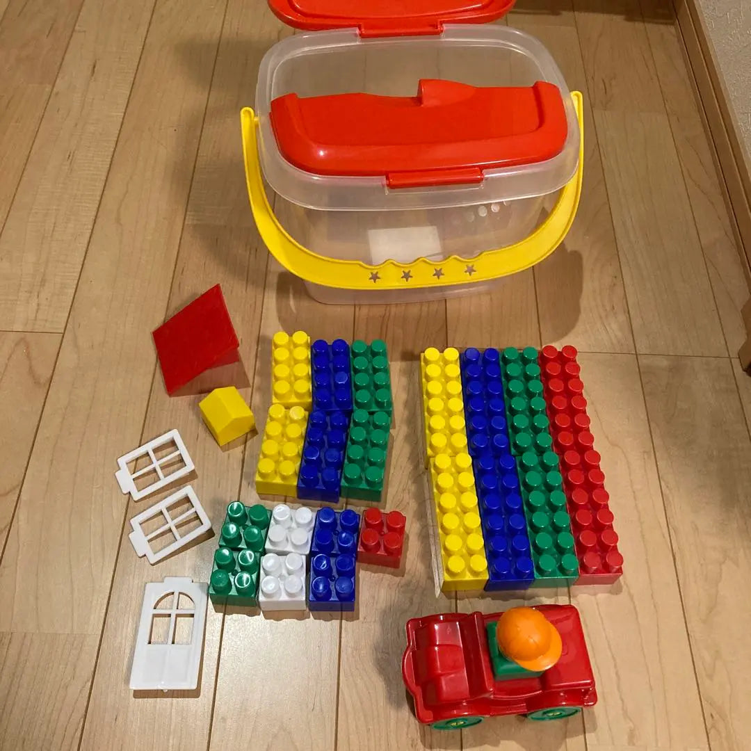 Almost unused block toy set with car, bulk sale