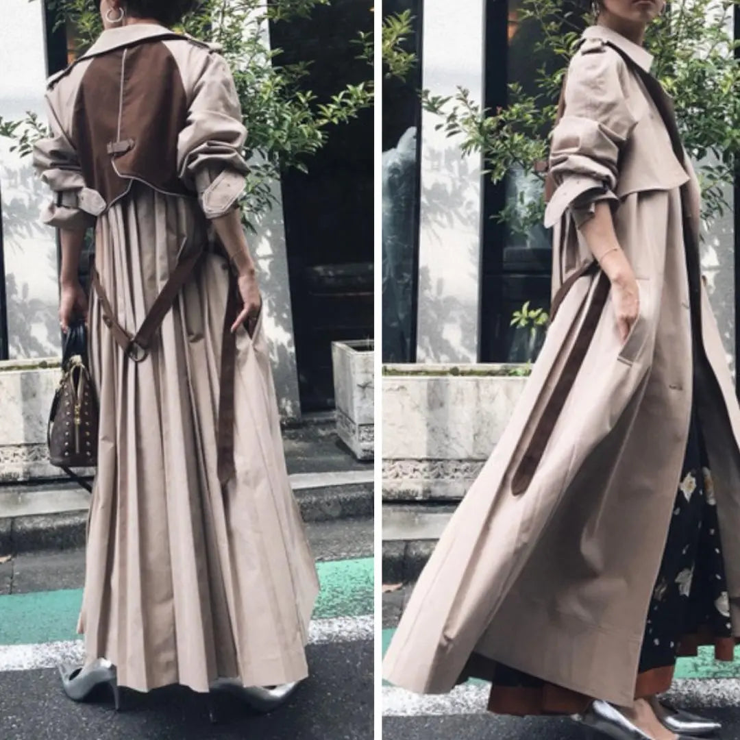 [AMERI] Ameri Vintage Barrier Back Pleated Trench Coat F