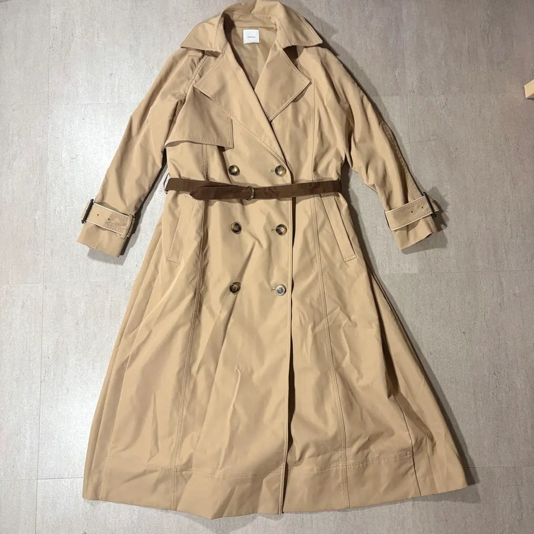 [AMERI] Gabardina plisada con espalda de barrera Ameri Vintage F