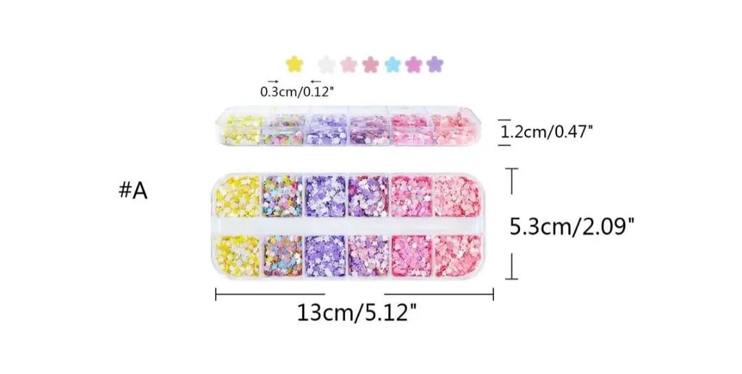 ☆ Colorful flower glitter flakes resin Shaker mold filler