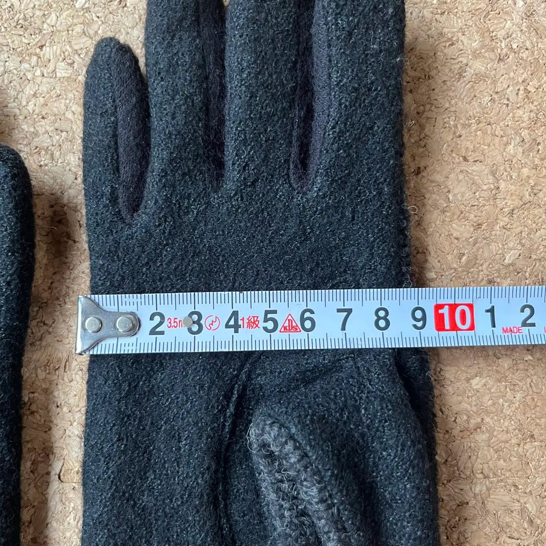 [Soft leather & wool gloves] Black x Charcoal gray