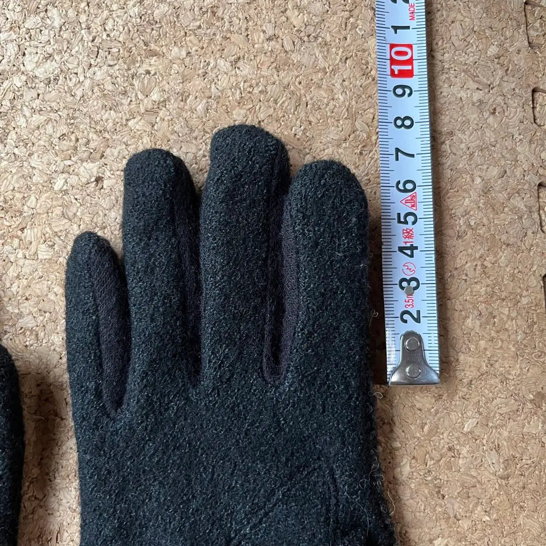 [Soft leather & wool gloves] Black x Charcoal gray