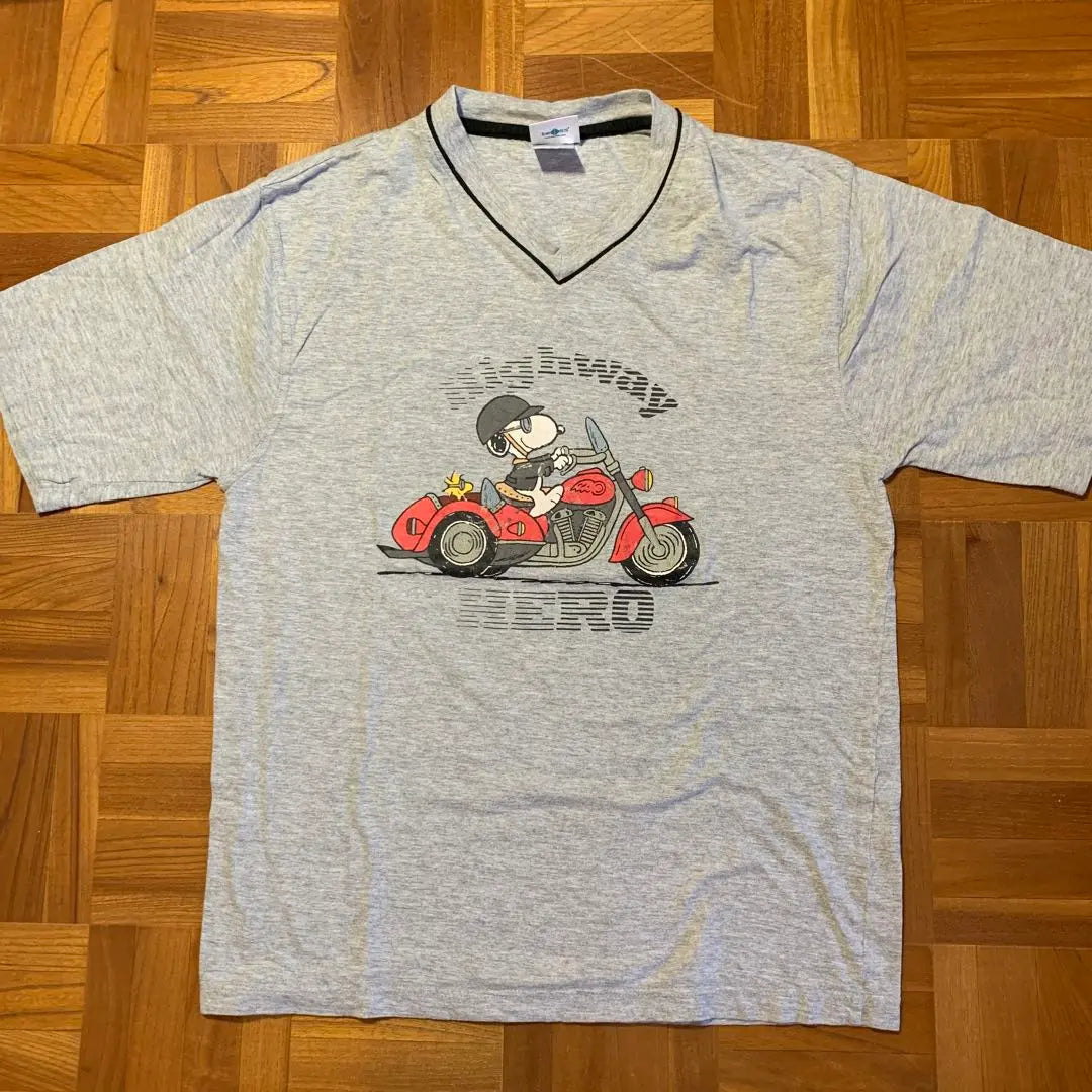 90s Snoopy Vintage Biker Snoopy V-neck T-shirt XL