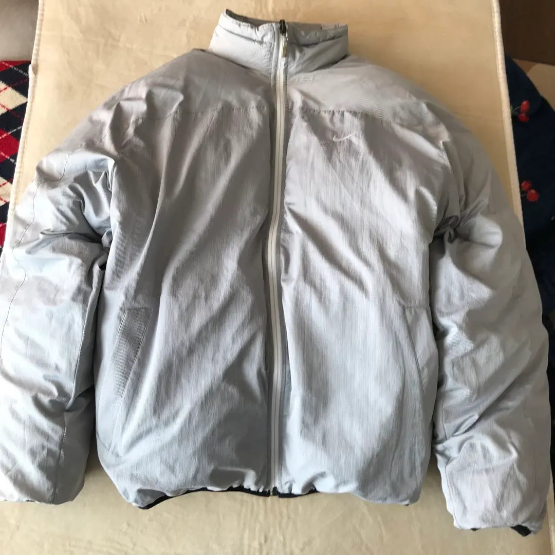 Nike authentic reversible down jacket XL size white x gray color