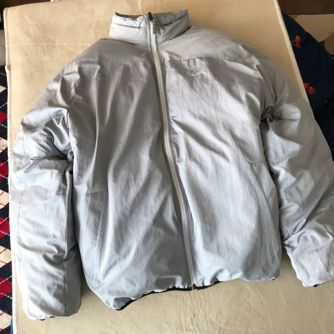 Nike authentic reversible down jacket XL size white x gray color