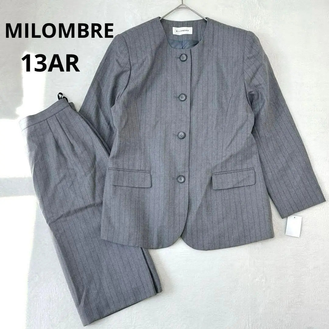 Good condition ❣️L127 [MILOMBRE] Striped skirt suit set ☆ No collar