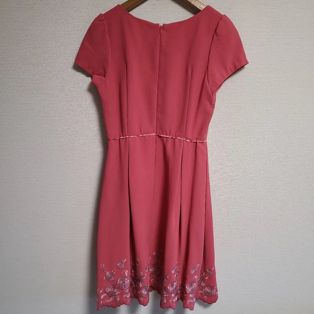 Lest Rose Dress, Floral Embroidery, Wedding Party Dress, Beautiful Condition, Short Sleeve