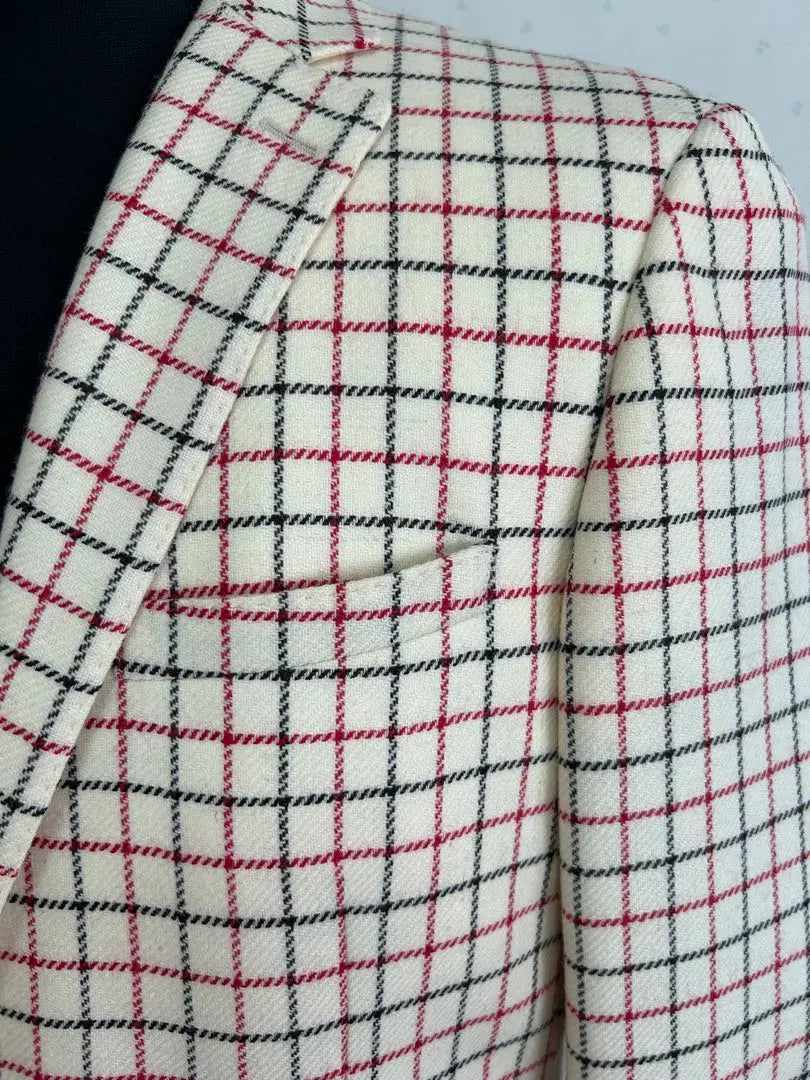 Durban Ivory Red and Black Check Tailored Jacket Size A6