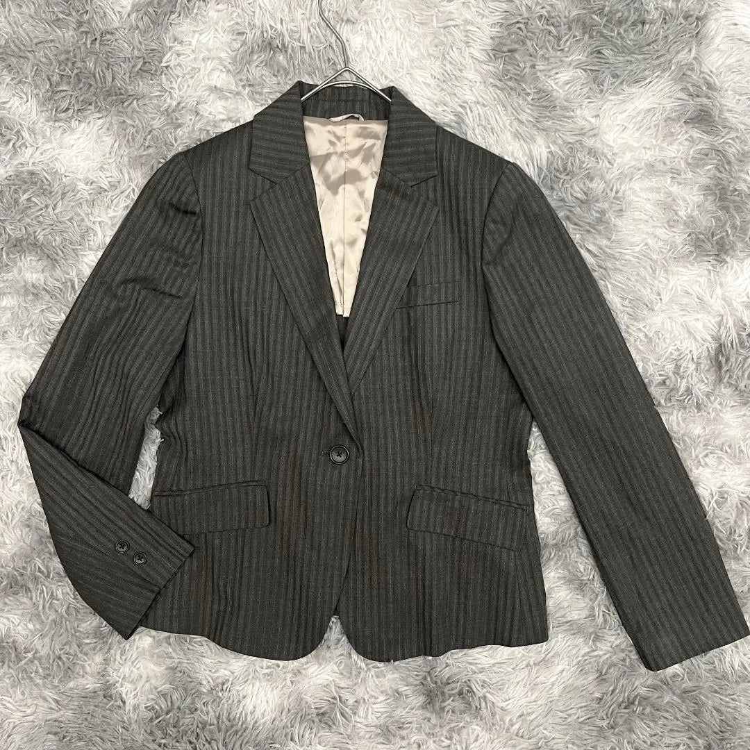 Large Nera Striped Suit Jacket XL Size Gray