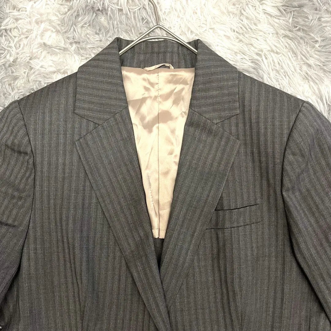 Large Nera Striped Suit Jacket XL Size Gray