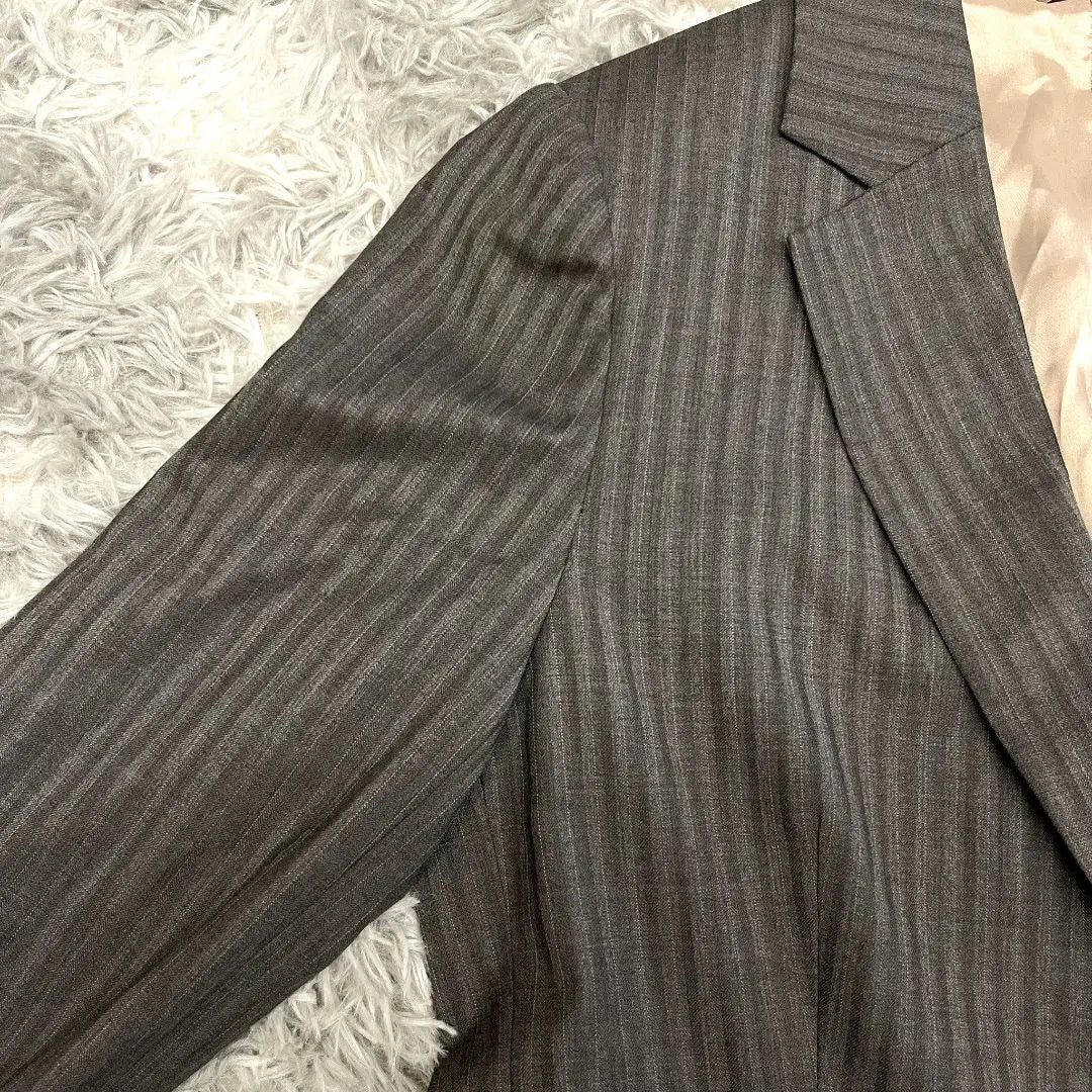 Large Nera Striped Suit Jacket XL Size Gray