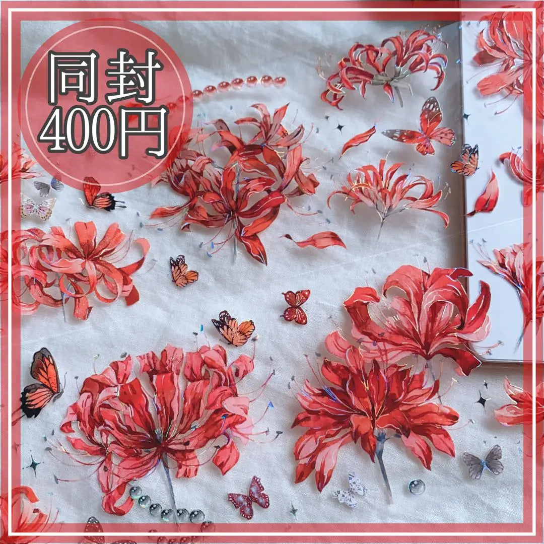 "A322B" Mastes' cluster amaryllis Higamanbana butterfly Overseas Masterpiece Collage