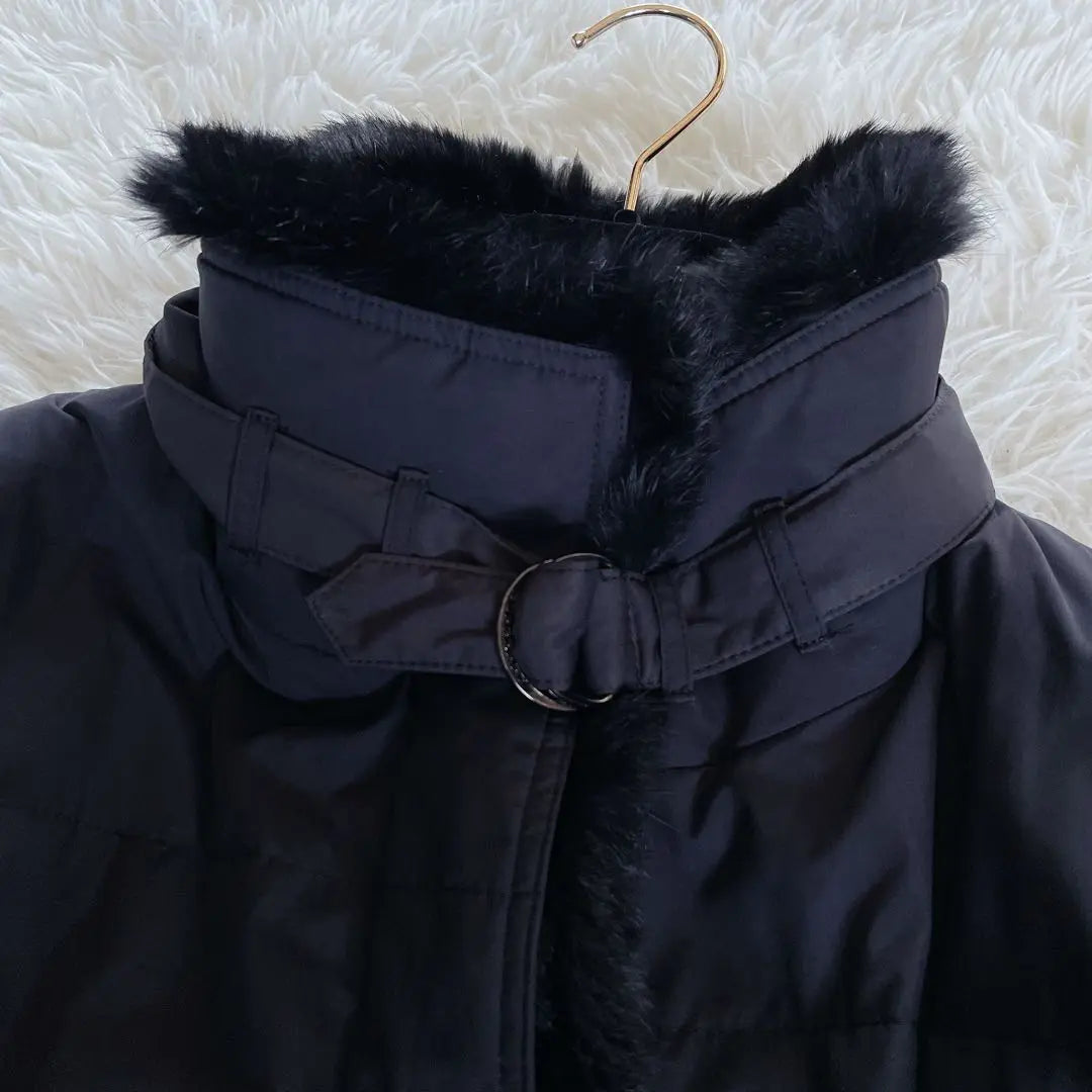 Rare ✨ [Burberry London] Rabbit Farbelt 2WAY Catest Coat Black Nova check | 希少✨【バーバリーロンドン】ラビットファーベルト2way中綿コート黒ノバチェック