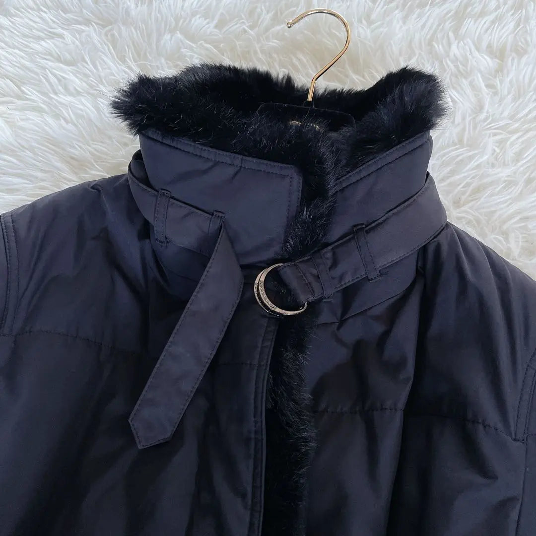 Raro ✨ [Burberry London] Rabbit Farbelt 2WAY Catest Coat Black Nova check | 希少✨【バーバリーロンドン】ラビットファーベルト2way中綿コート黒ノバチェック