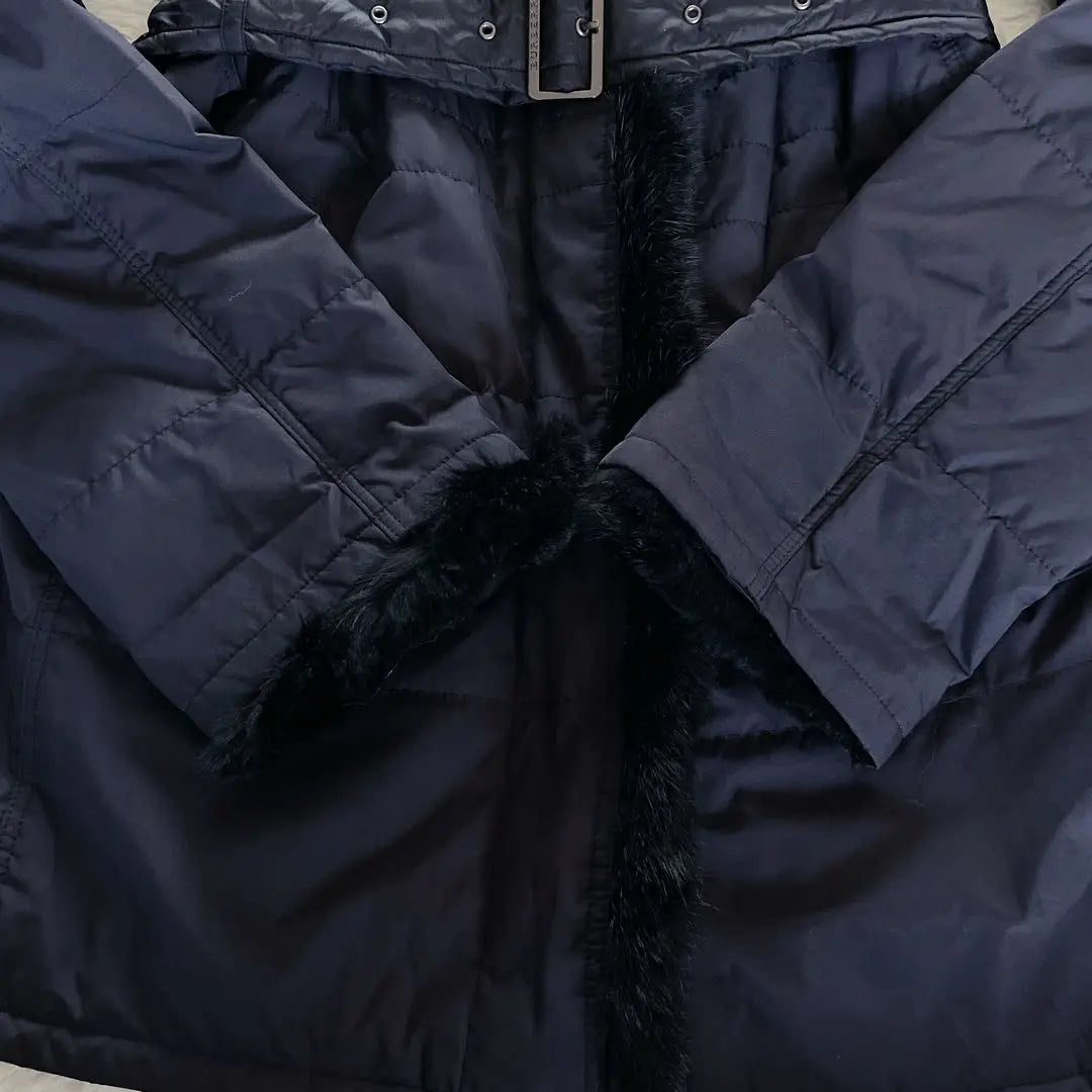 Rare ✨ [Burberry London] Rabbit Farbelt 2WAY Catest Coat Black Nova check | 希少✨【バーバリーロンドン】ラビットファーベルト2way中綿コート黒ノバチェック