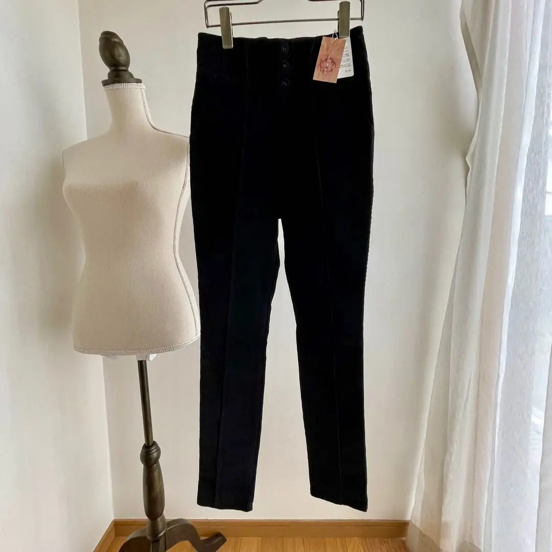 ✴️clear black skinny pants sizeS velvet unused