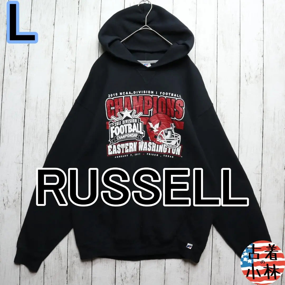 Parka Russell negra de los años 00 para hombre L [Artículo A] 00699