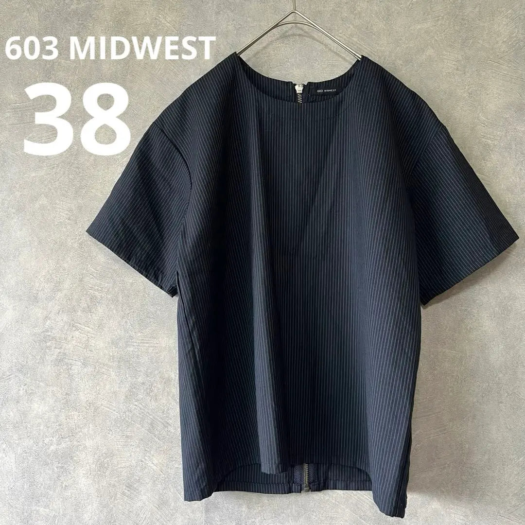 603 MIDWEST Tops Short Sleeves Stripe Full Zip Loose Adult | 603 MIDWEST トップス　半袖　ストライプ　フルジップ　ゆったり　大人