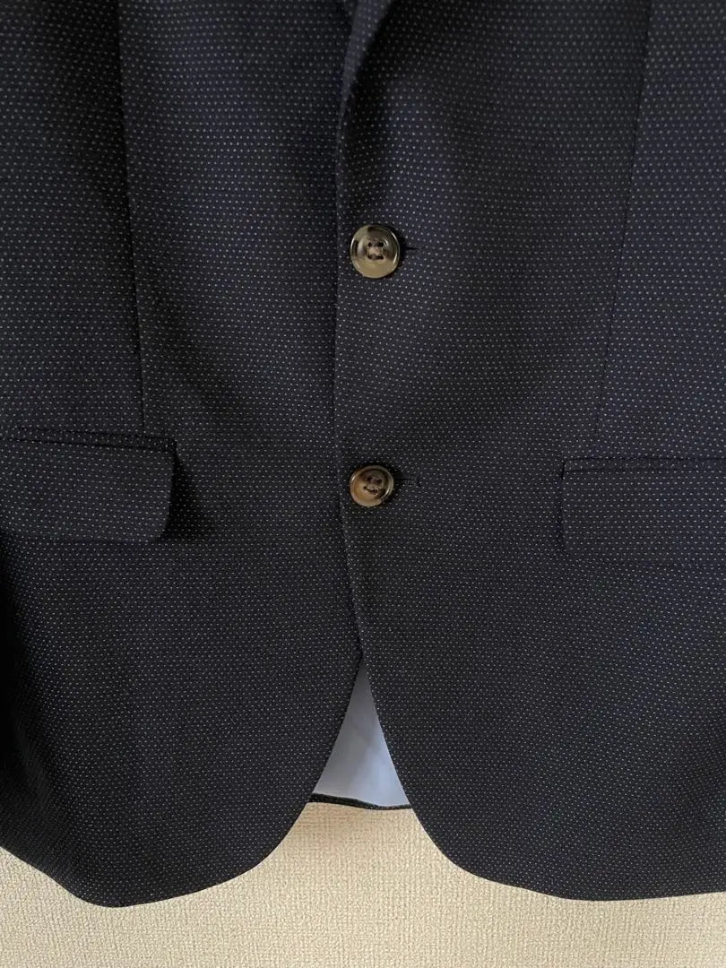 ZARA MAN Men's Navy Tailored Jacket Fine Dot Pattern L