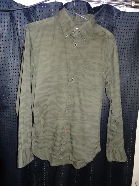 ★Good condition★SURPLUS Camouflage Long Sleeve Shirt L Size Surplus