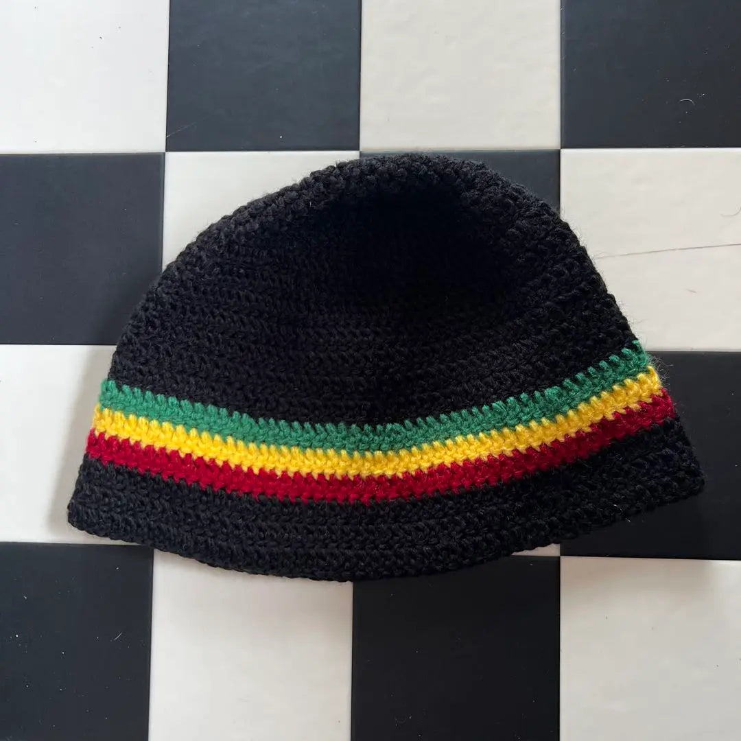 Colorful striped knit hat