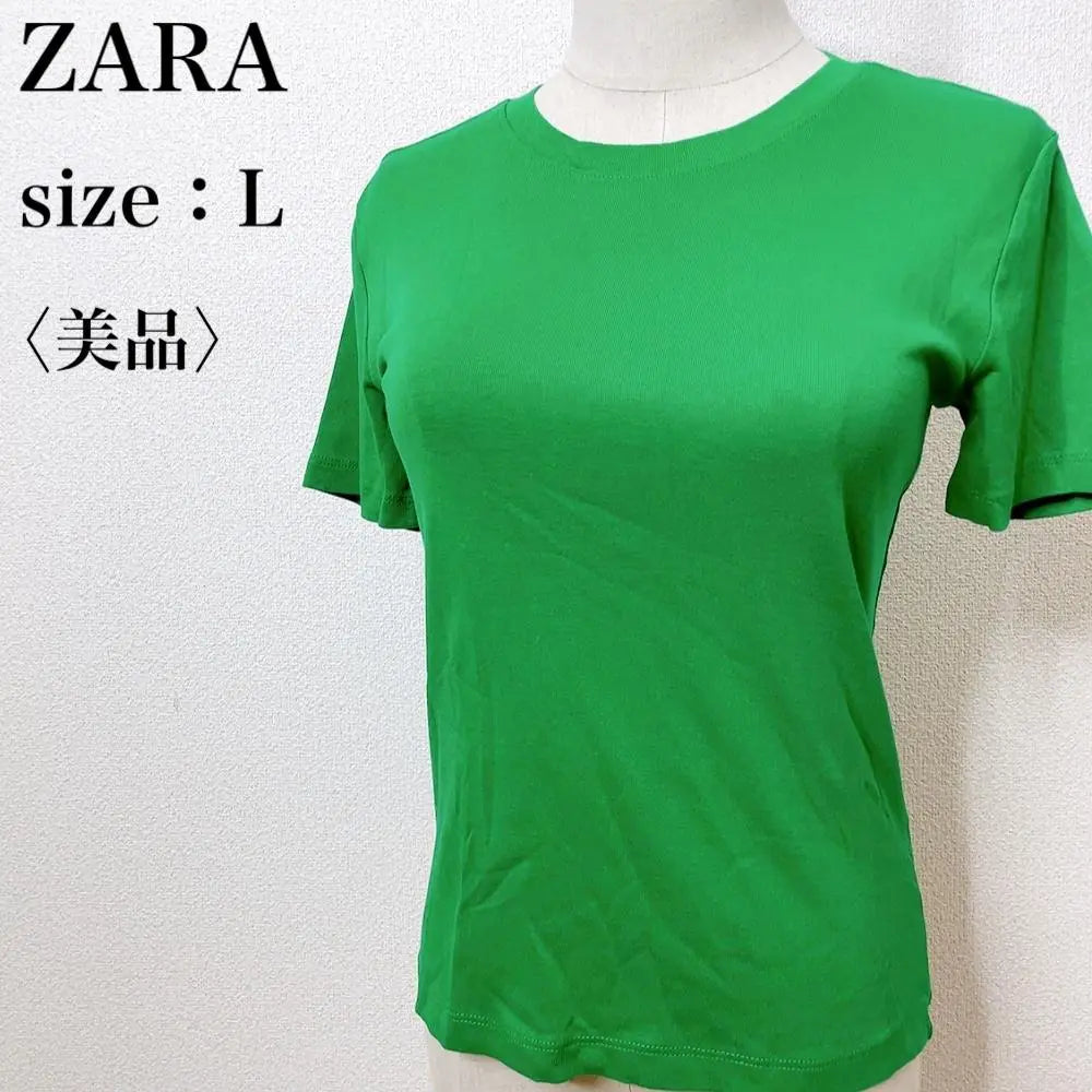 [Productos hermosos] ZARA Camiseta Zara Corte de manga corta con cuello redondo liso simple -coser | 【美品】ZARA ザラ Tシャツ シンプル 無地 クルーネック 半袖カットソー