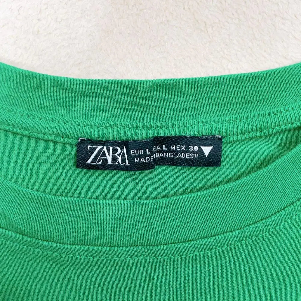 [Productos hermosos] ZARA Camiseta Zara Corte de manga corta con cuello redondo liso simple -coser | 【美品】ZARA ザラ Tシャツ シンプル 無地 クルーネック 半袖カットソー