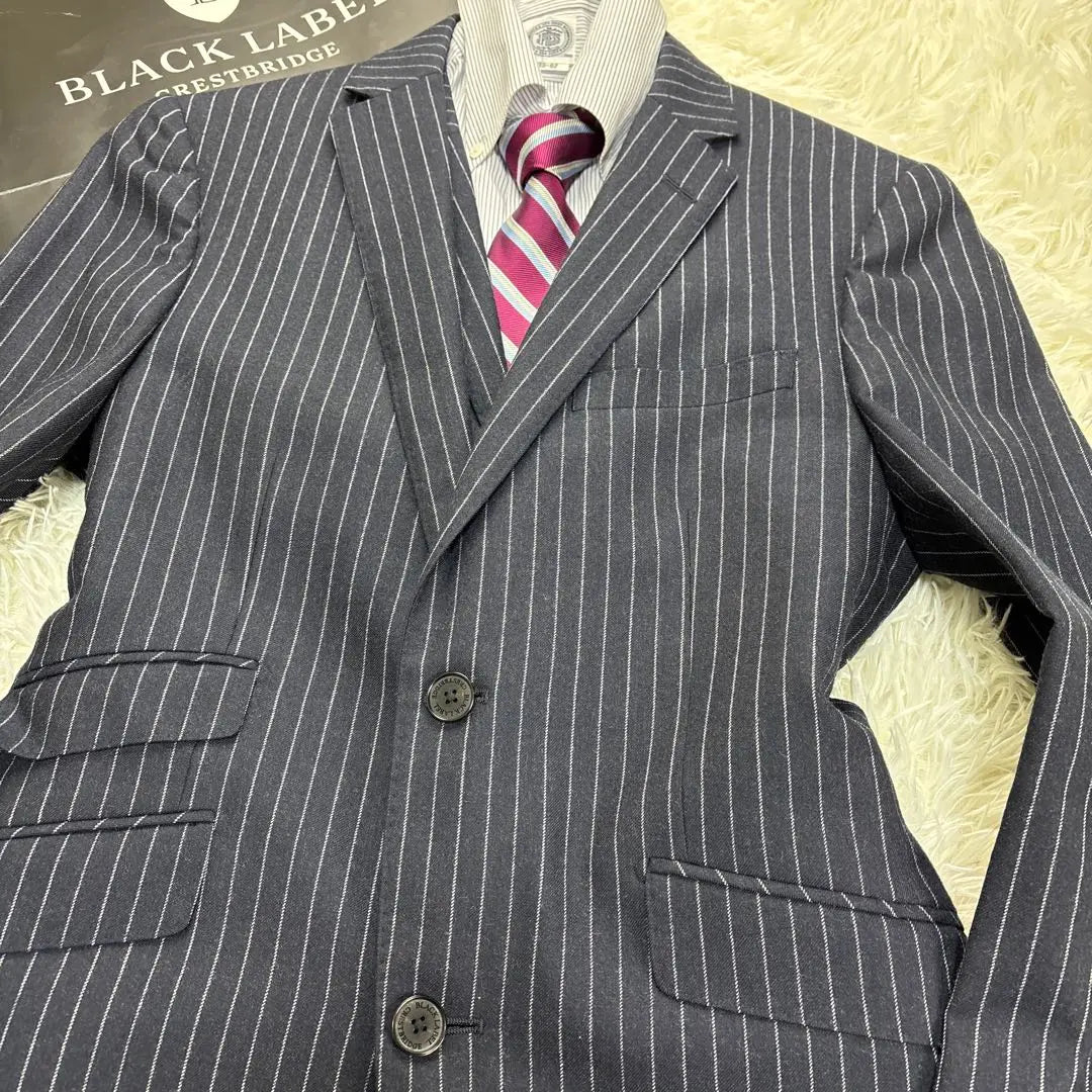 Sin usar ★ Black Label Crest Bridge Suit Sleep Piece 36R Make Makeow Table | 未使用級★ブラックレーベルクレストブリッジ スーツ スリーピース 36R 水牛釦