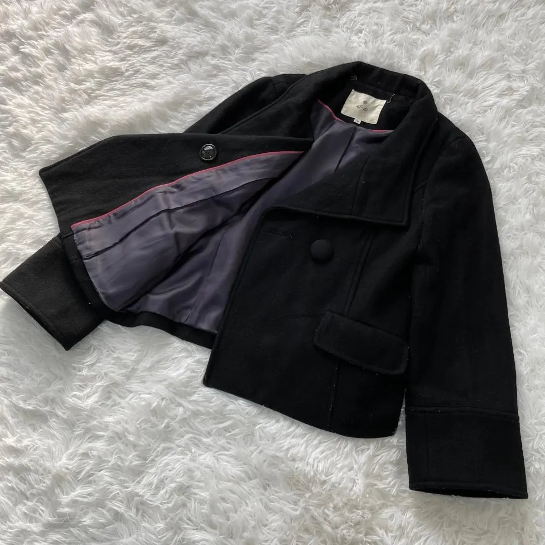 ef-de short coat 90% wool black stylish ✓2034