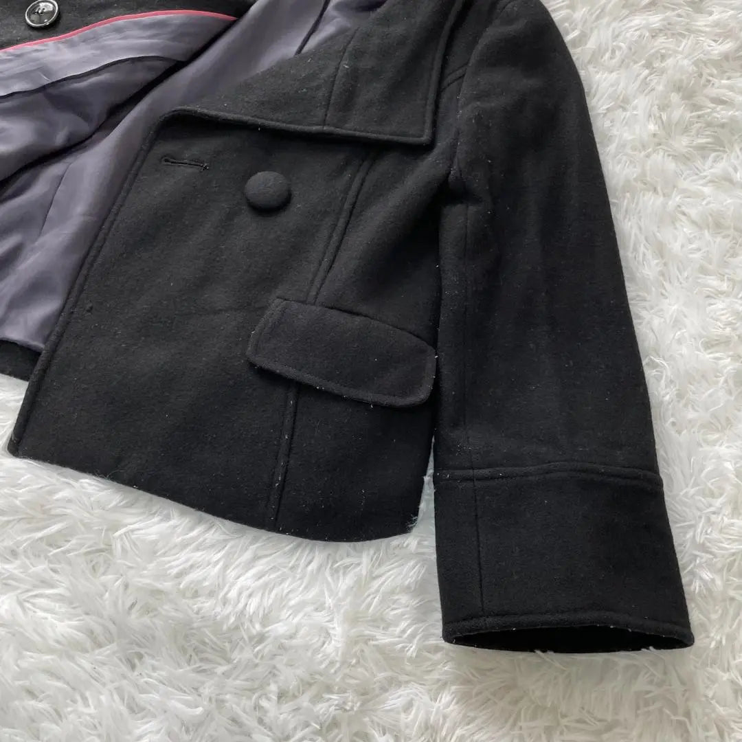 ef-de short coat 90% wool black stylish ✓2034