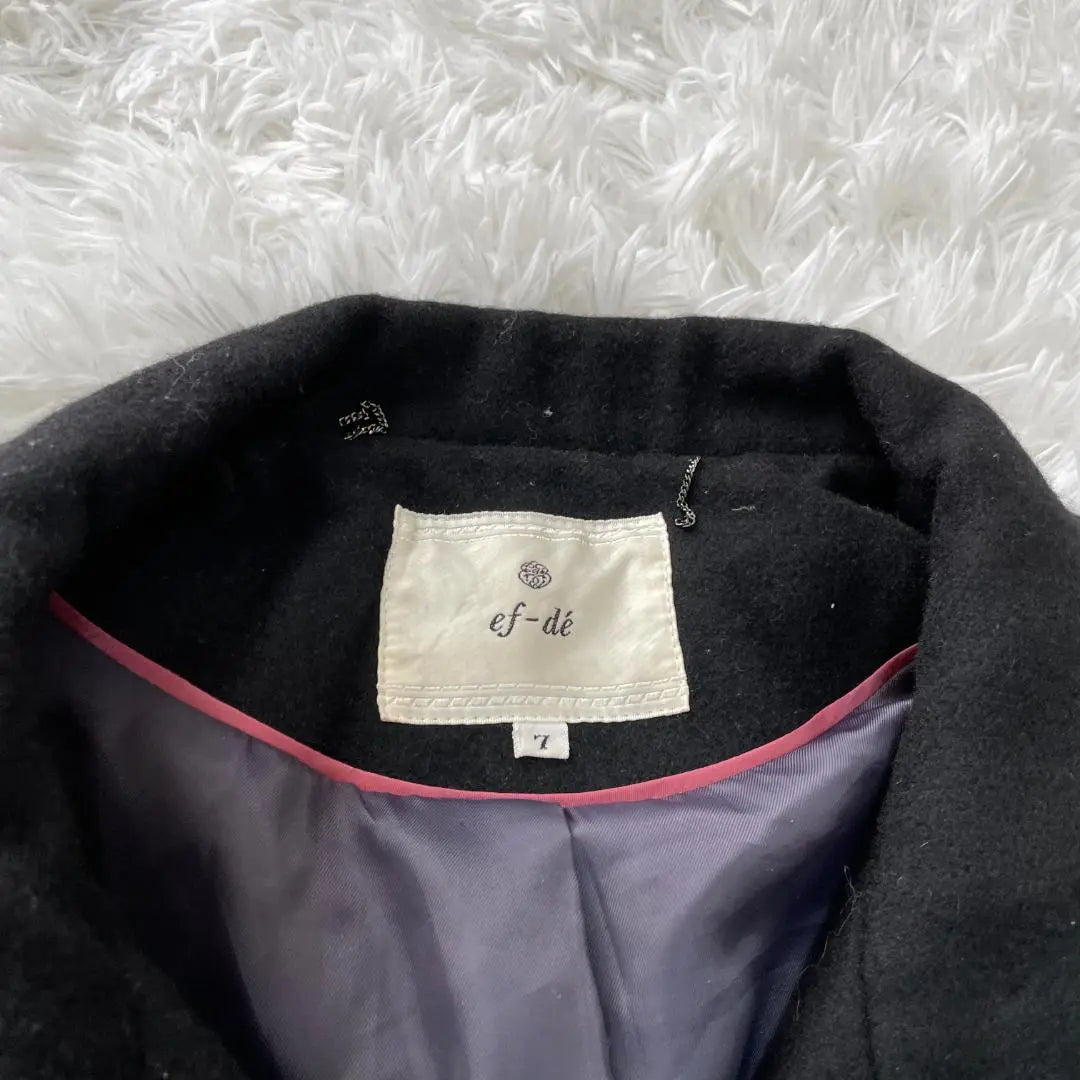 ef-de short coat 90% wool black stylish ✓2034