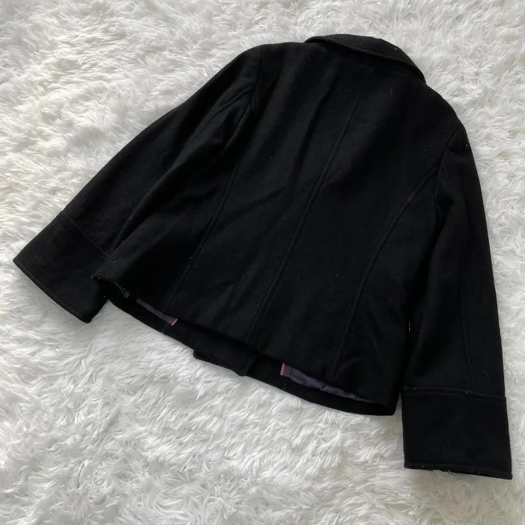 ef-de short coat 90% wool black stylish ✓2034