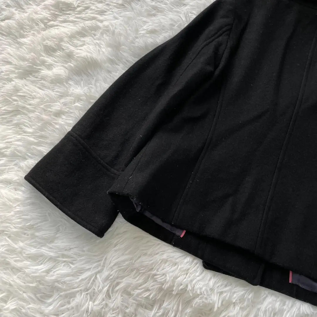 ef-de short coat 90% wool black stylish ✓2034