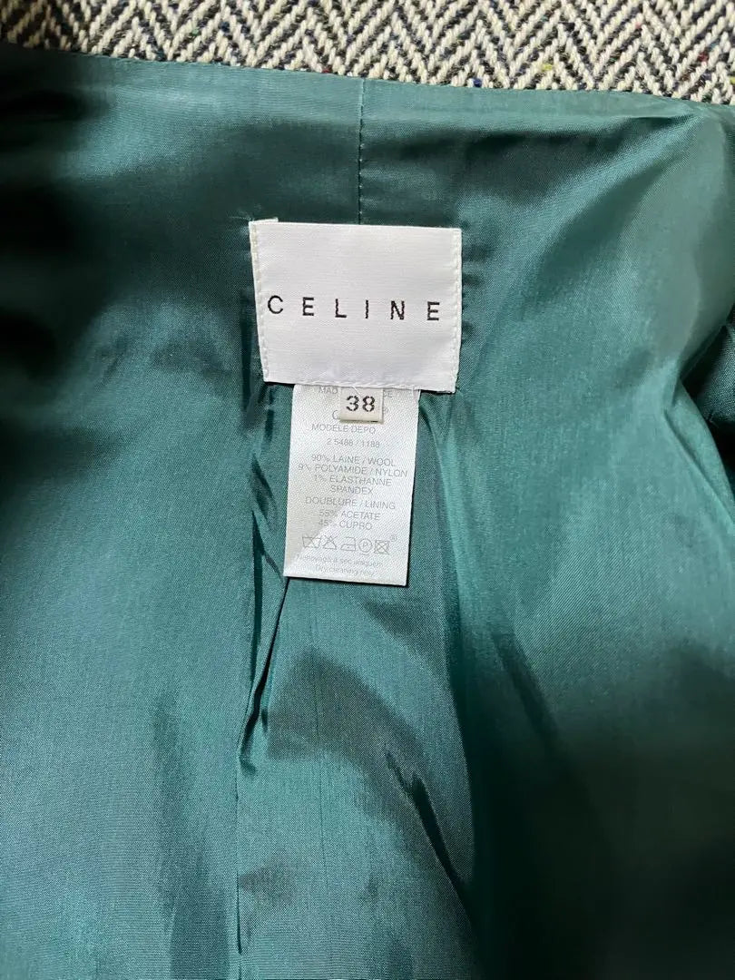 ★CELINE★ Abrigo corto de espiga Celine n.º 38