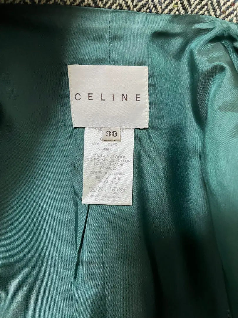 ★CELINE★ Abrigo corto de espiga Celine n.º 38