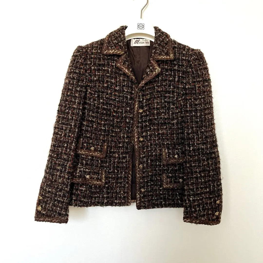 Enjuagar MAX LEY PARIS France Vintage Tweed Jacket 42 | 良品 MAX ley Parisフランス ビンテージ ツイード ジャケット 42