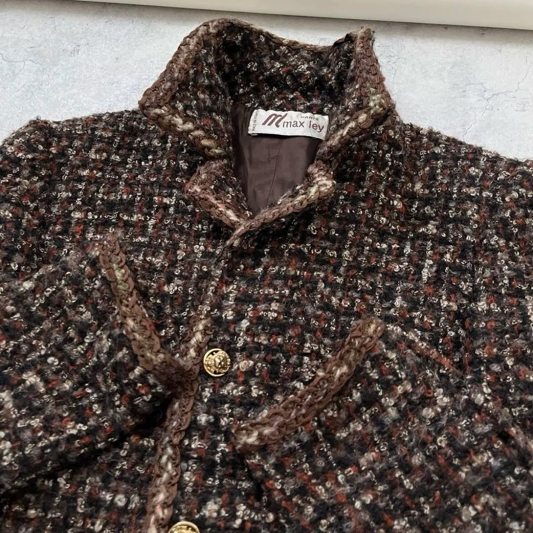 Enjuagar MAX LEY PARIS France Vintage Tweed Jacket 42 | 良品 MAX ley Parisフランス ビンテージ ツイード ジャケット 42