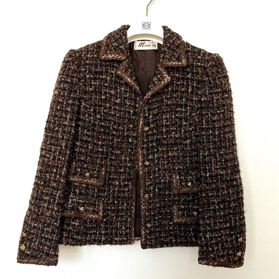 Enjuagar MAX LEY PARIS France Vintage Tweed Jacket 42 | 良品 MAX ley Parisフランス ビンテージ ツイード ジャケット 42