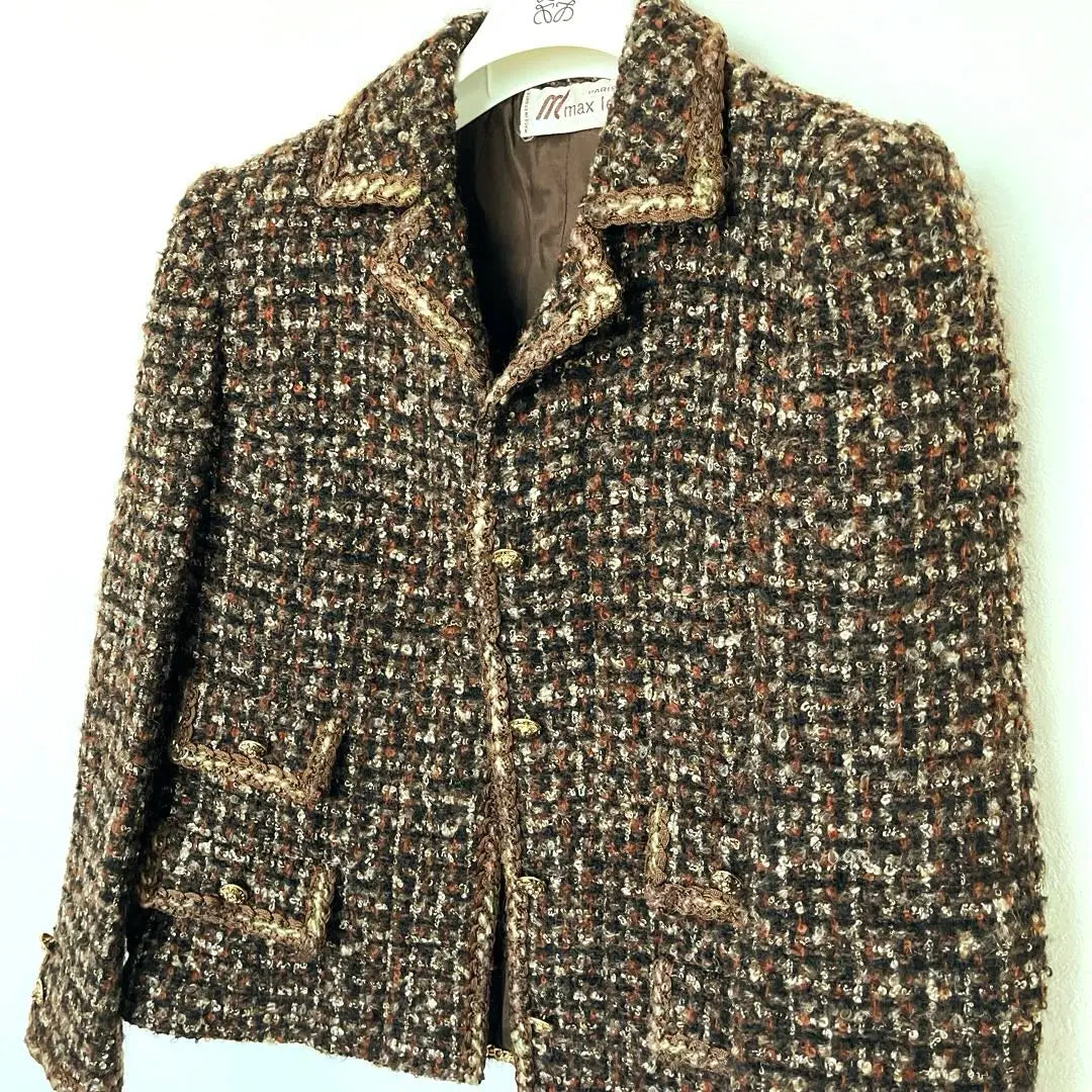 Enjuagar MAX LEY PARIS France Vintage Tweed Jacket 42 | 良品 MAX ley Parisフランス ビンテージ ツイード ジャケット 42