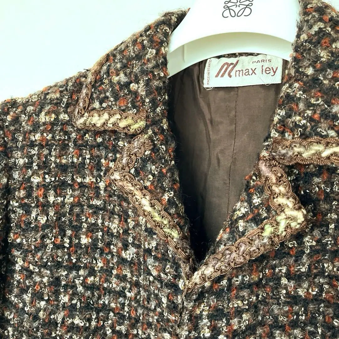 Enjuagar MAX LEY PARIS France Vintage Tweed Jacket 42 | 良品 MAX ley Parisフランス ビンテージ ツイード ジャケット 42