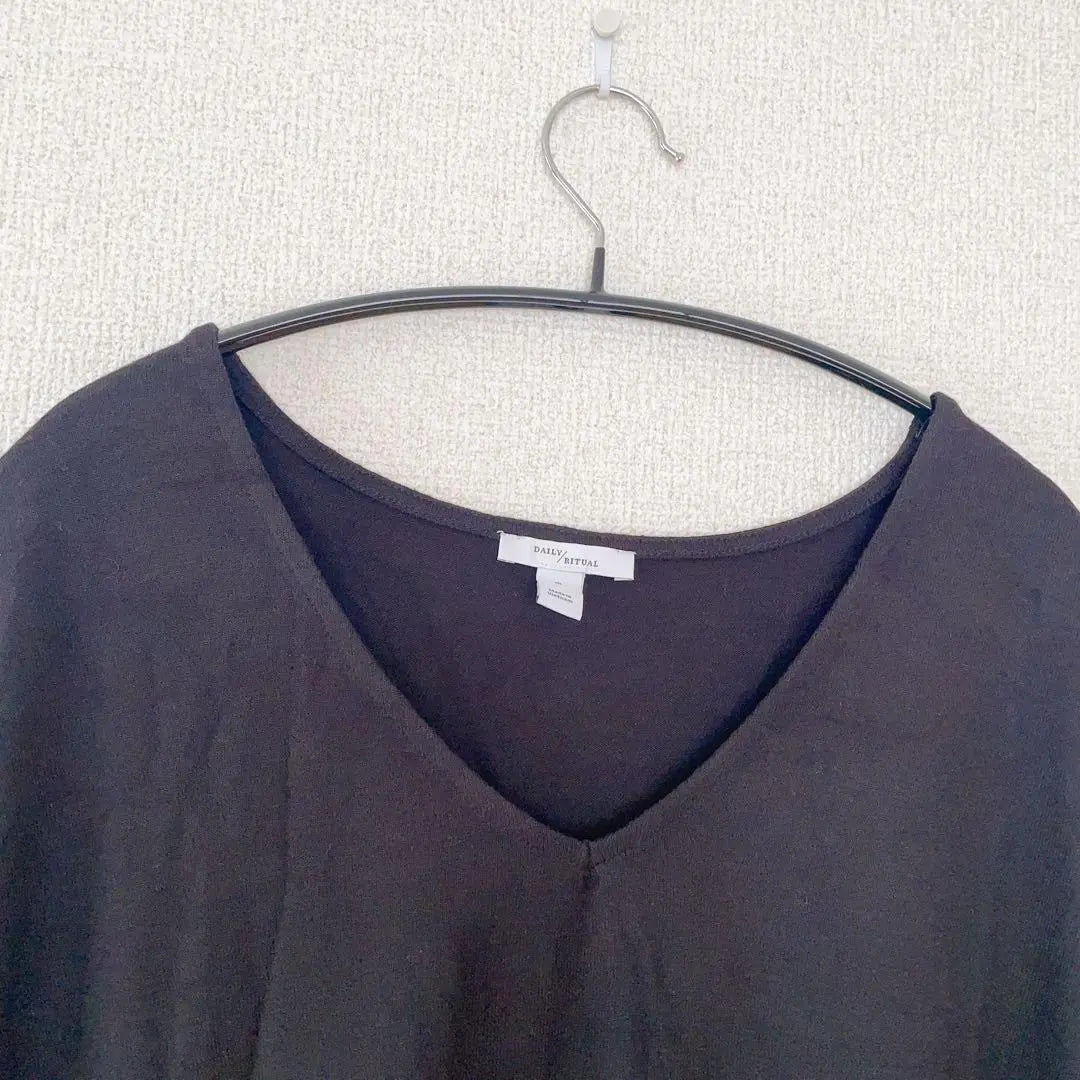 Túnica de cuello en V con mangas dolman de gran tamaño para mujer