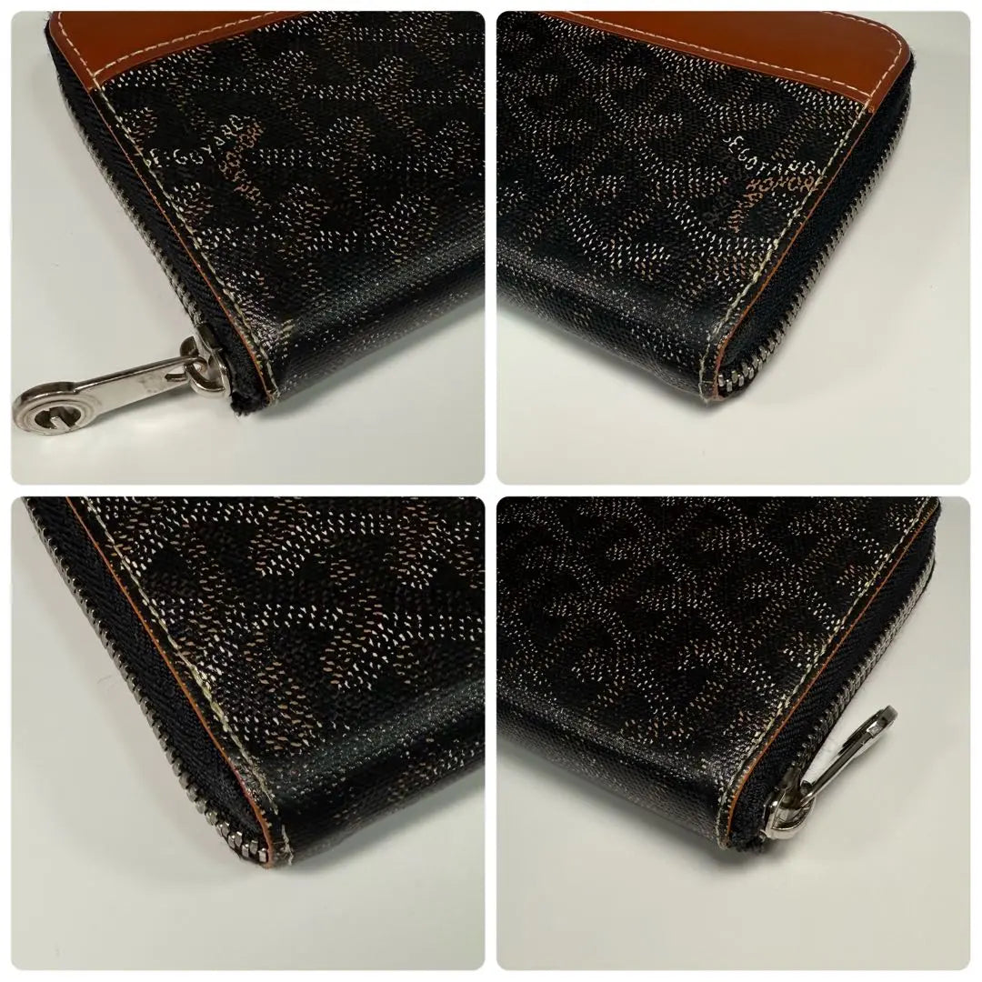 GOYARD Goyard Round Zip Long Wallet Matignon GM Herringbone