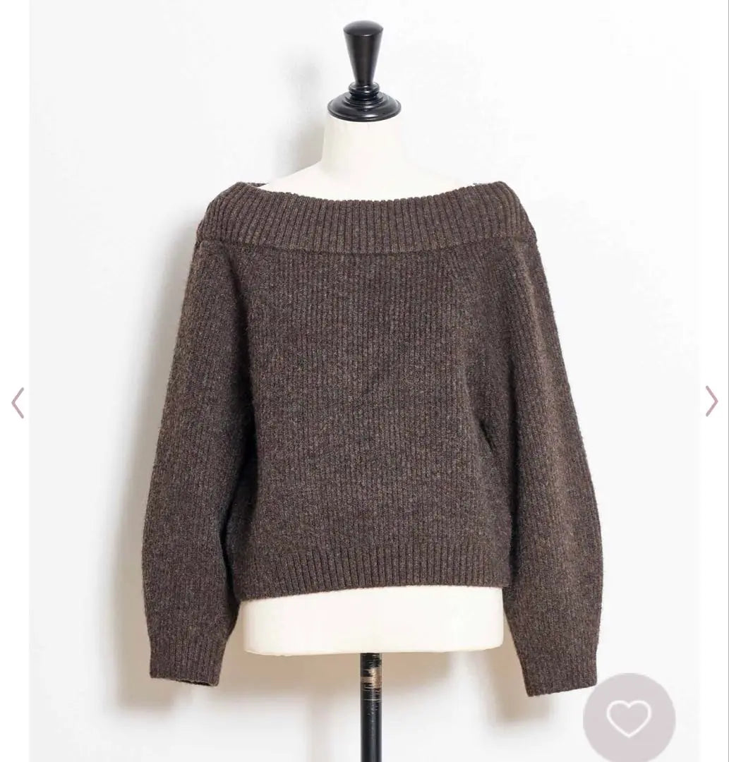 2way off-shoulder knit brown noela