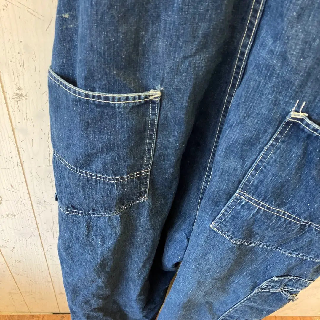 8.07 Sweet Orr Overall Black Spade Button Denim | 8.07 SWEET ORR オーバーオール 黒スペードボタン デニム