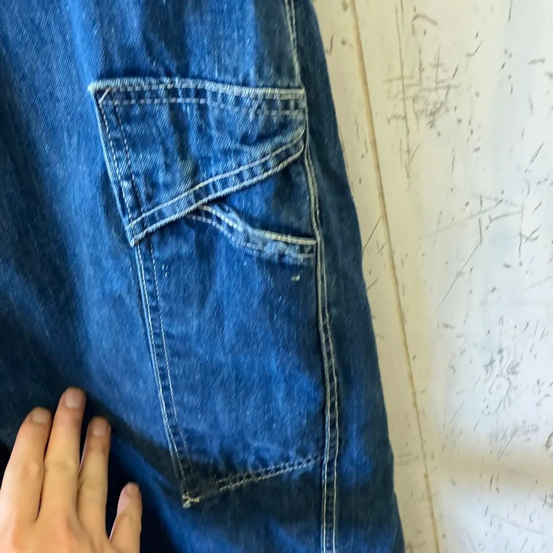 8.07 Sweet Orr Overall Black Spade Button Denim | 8.07 SWEET ORR オーバーオール 黒スペードボタン デニム