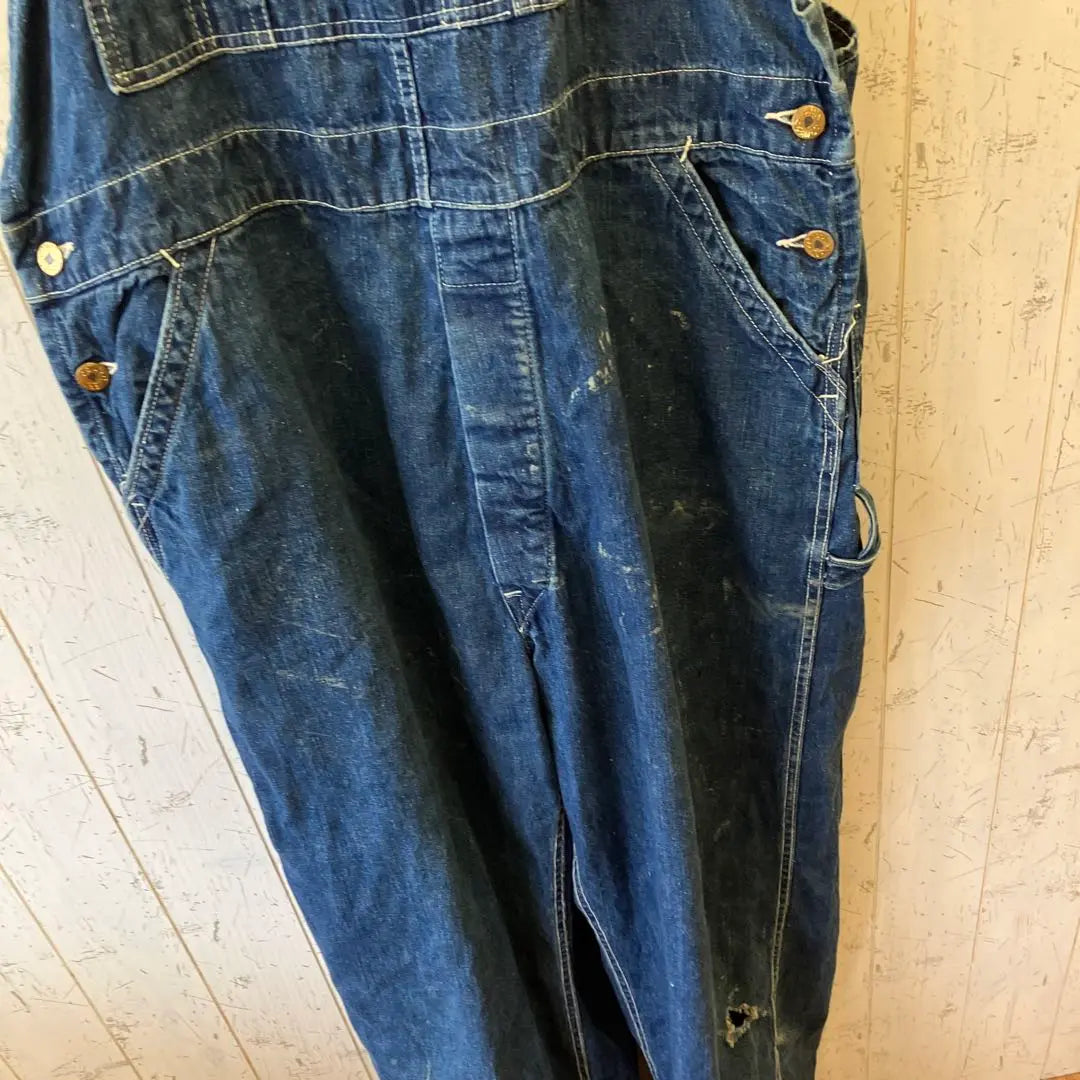 8.07 Sweet Orr Overall Black Spade Button Denim | 8.07 SWEET ORR オーバーオール 黒スペードボタン デニム